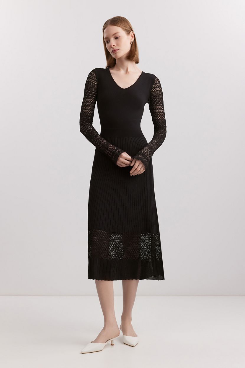 Платье из смесовой вискозы L черный 5499₽