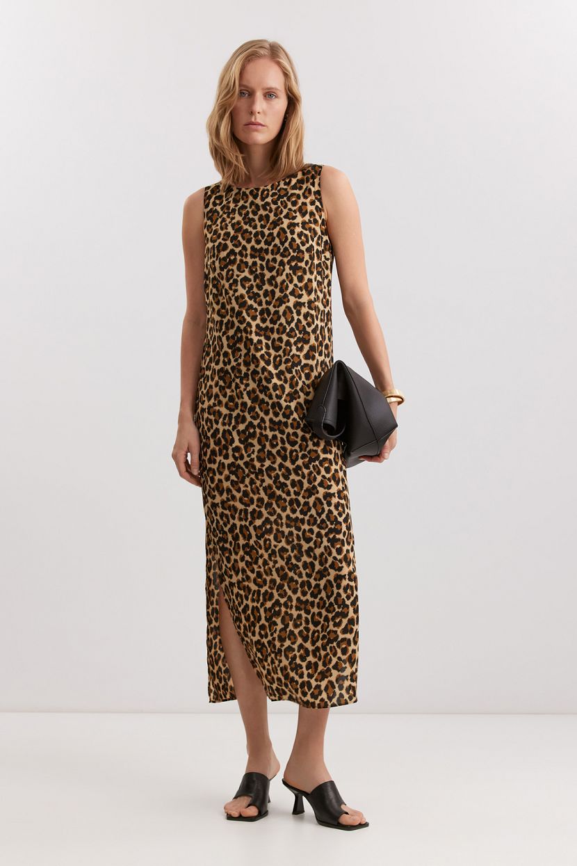 Платье миди из шифона XS бежевый 4599₽