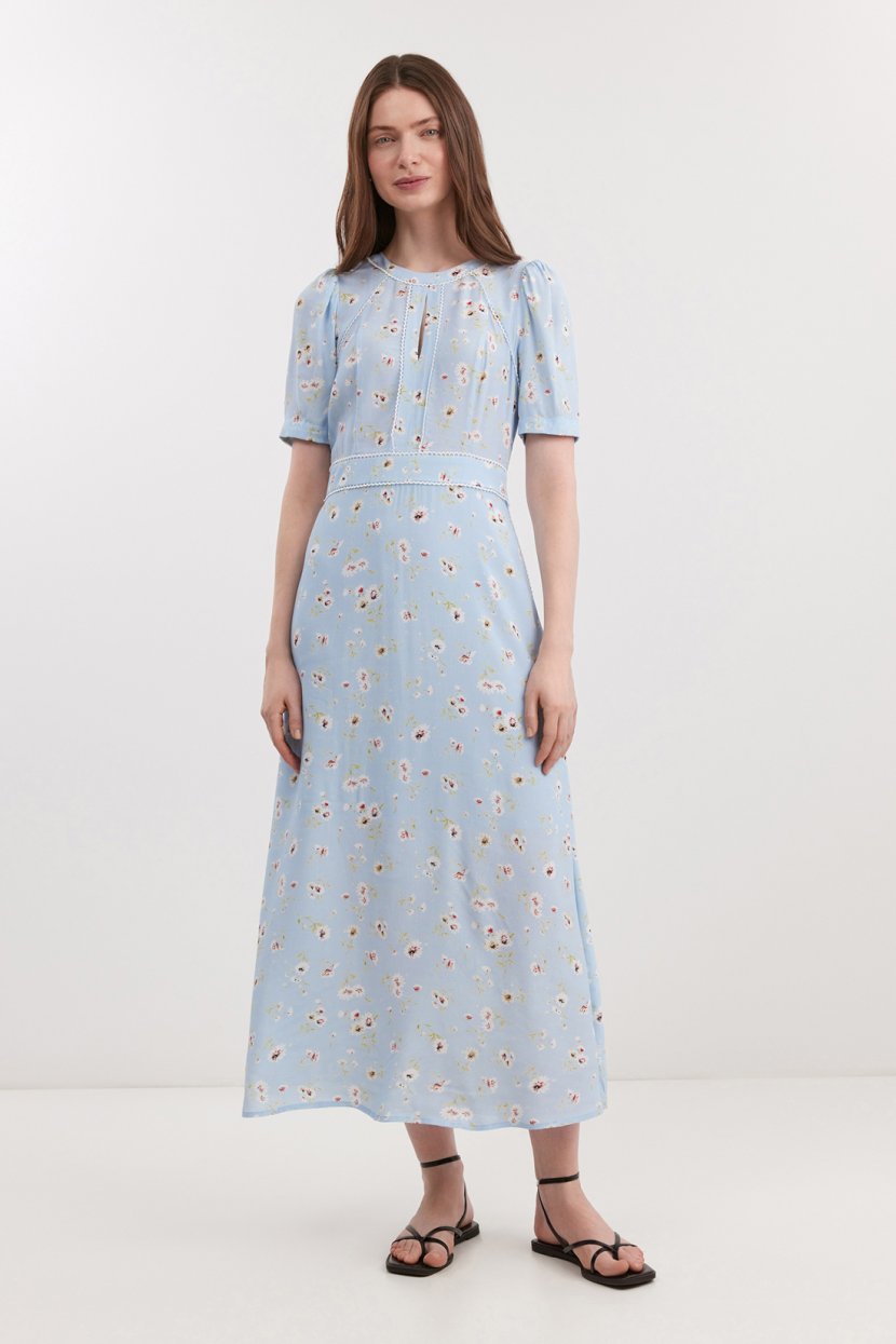 Винтажное платье-миди с принтом