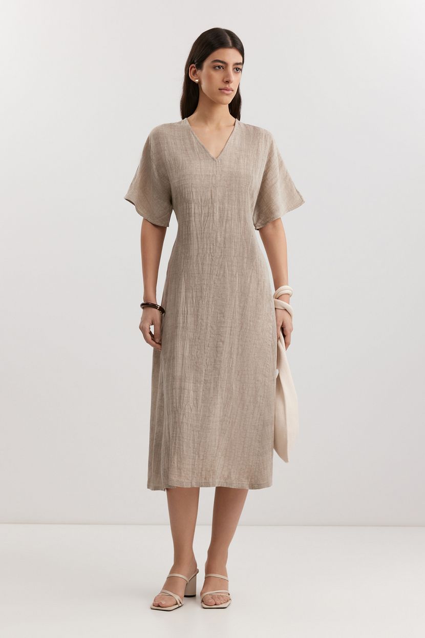 Платье, L, бежевый