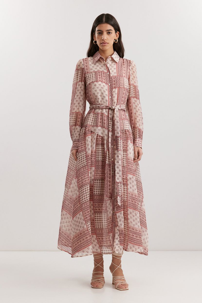 Платье из полупрозрачной смесовой ткани