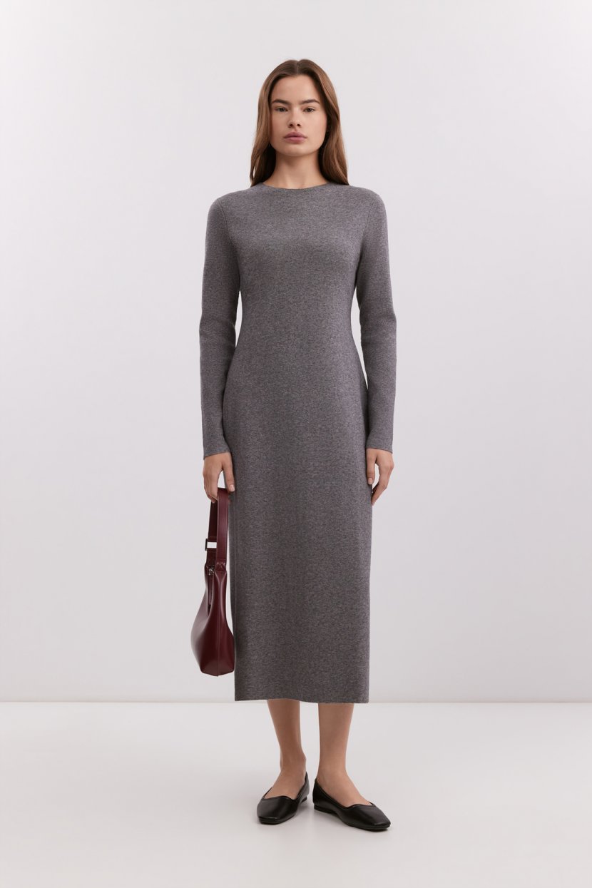 Платье из плотной смесовой пряжи 5399₽