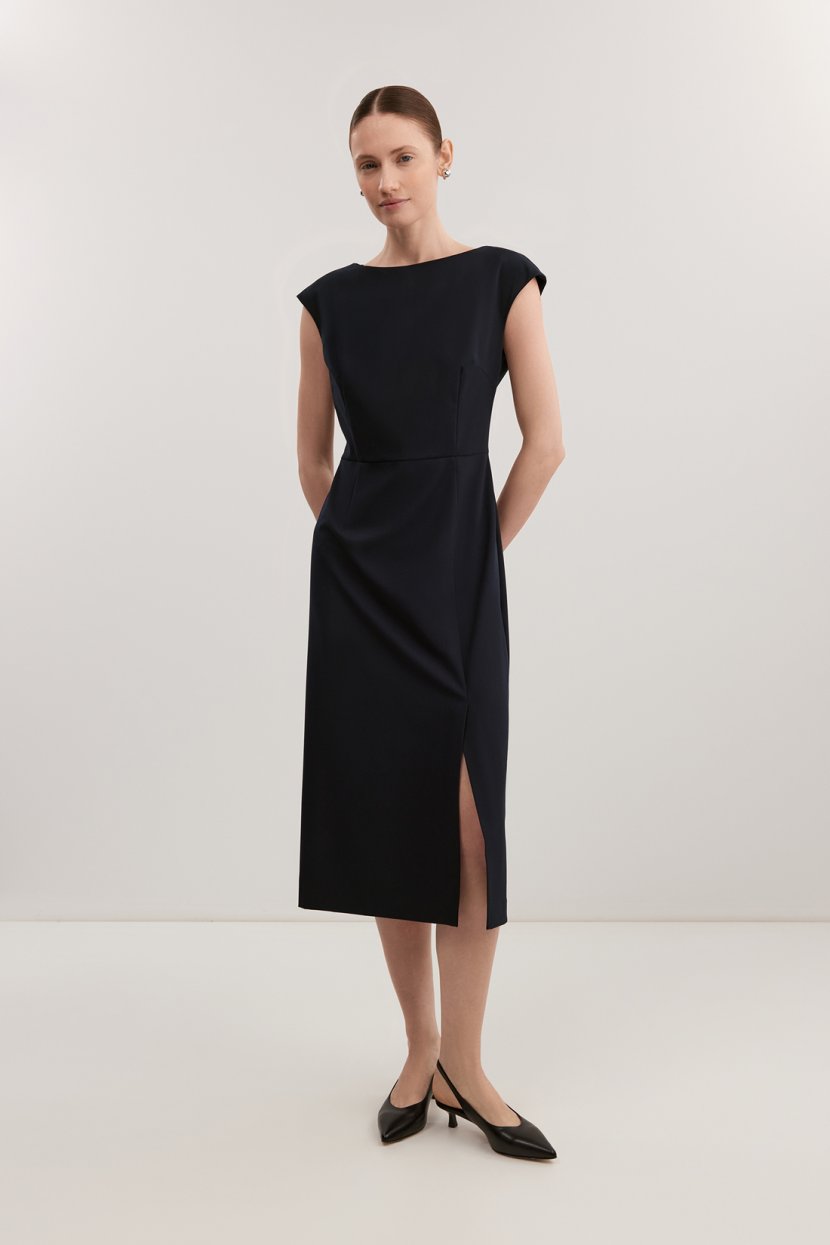 Платье-футляр из вискозы