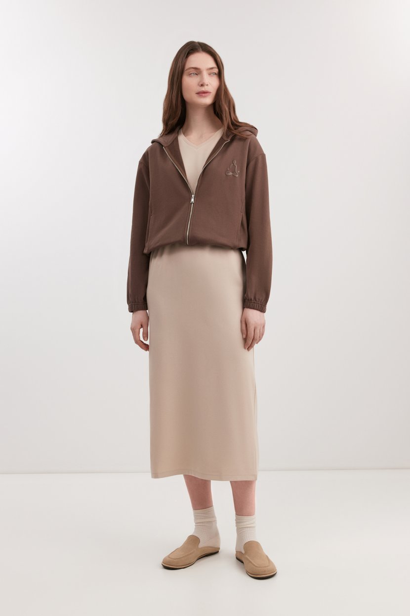 Прямое платье-миди из джерси 5599₽