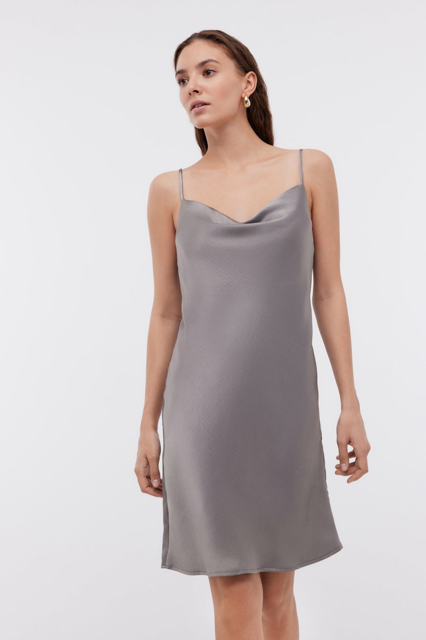 Сарафан на тонких бретелях L серый 3519₽
