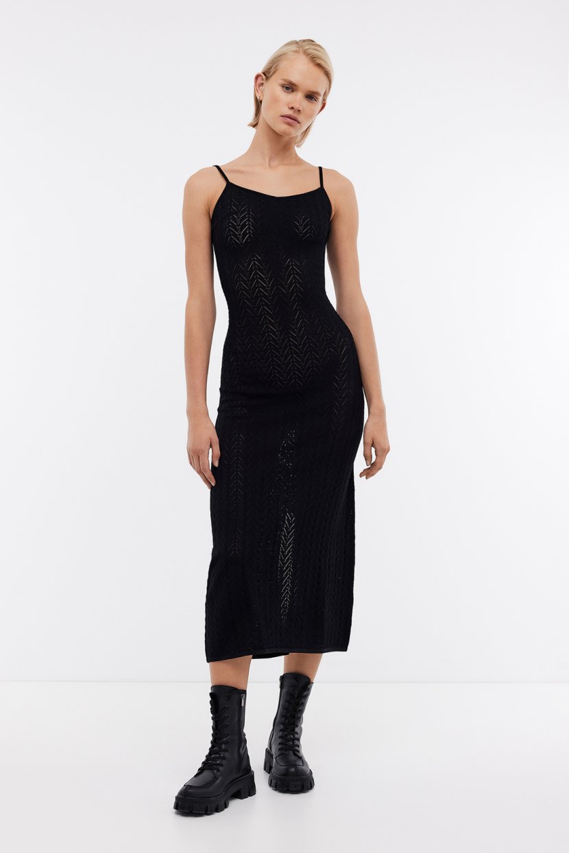 Ажурный сарафан из упругой смесовой вискозы L черный 5430₽