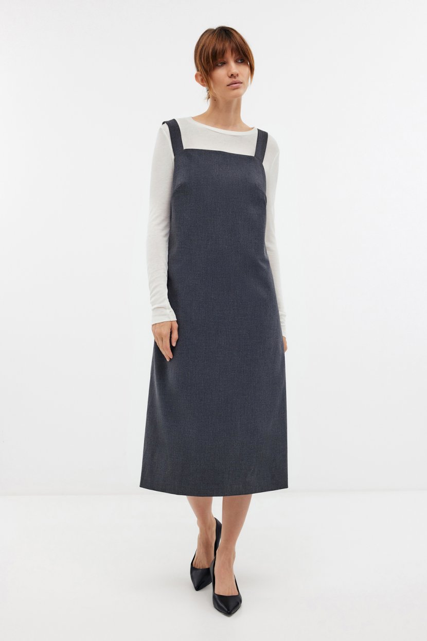 Платье-сарафан с открытой спиной L серый 4799₽