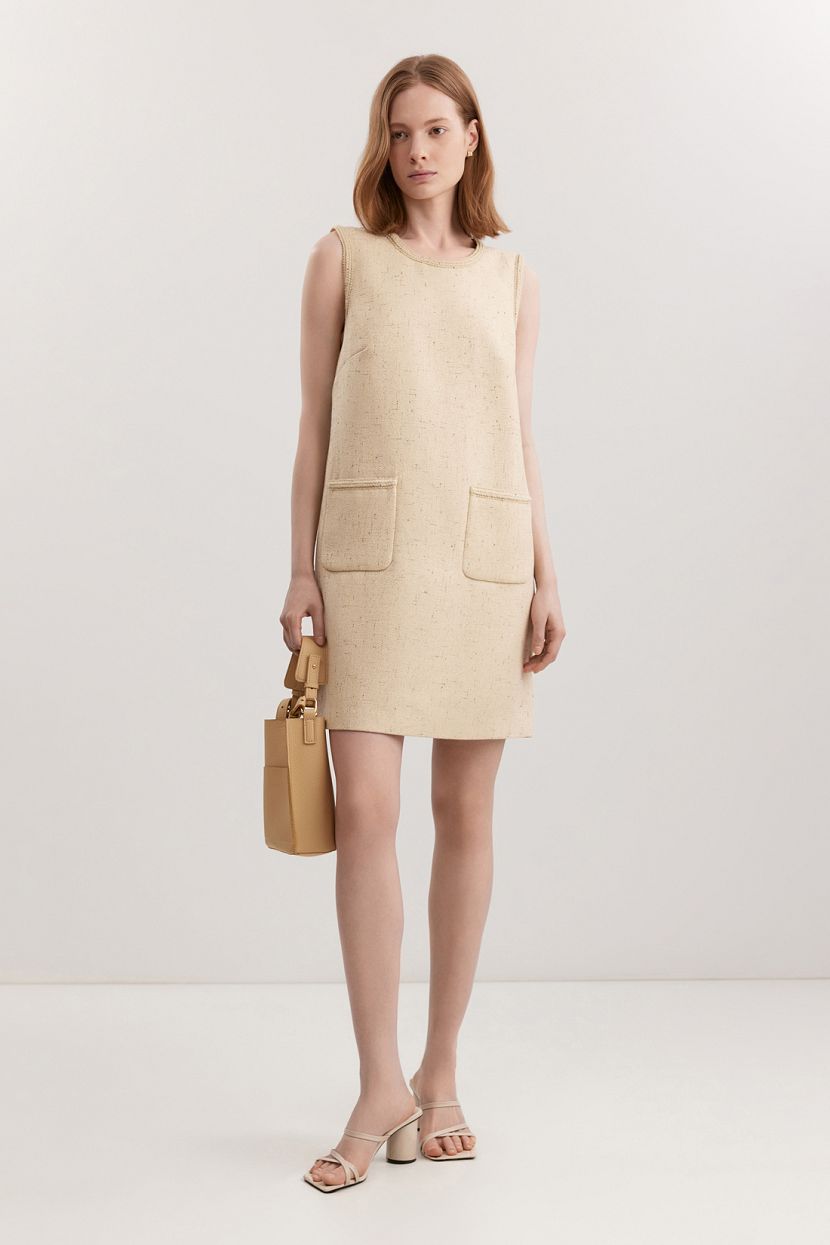 Сарафан из твидовой ткани L бежевый 7999₽