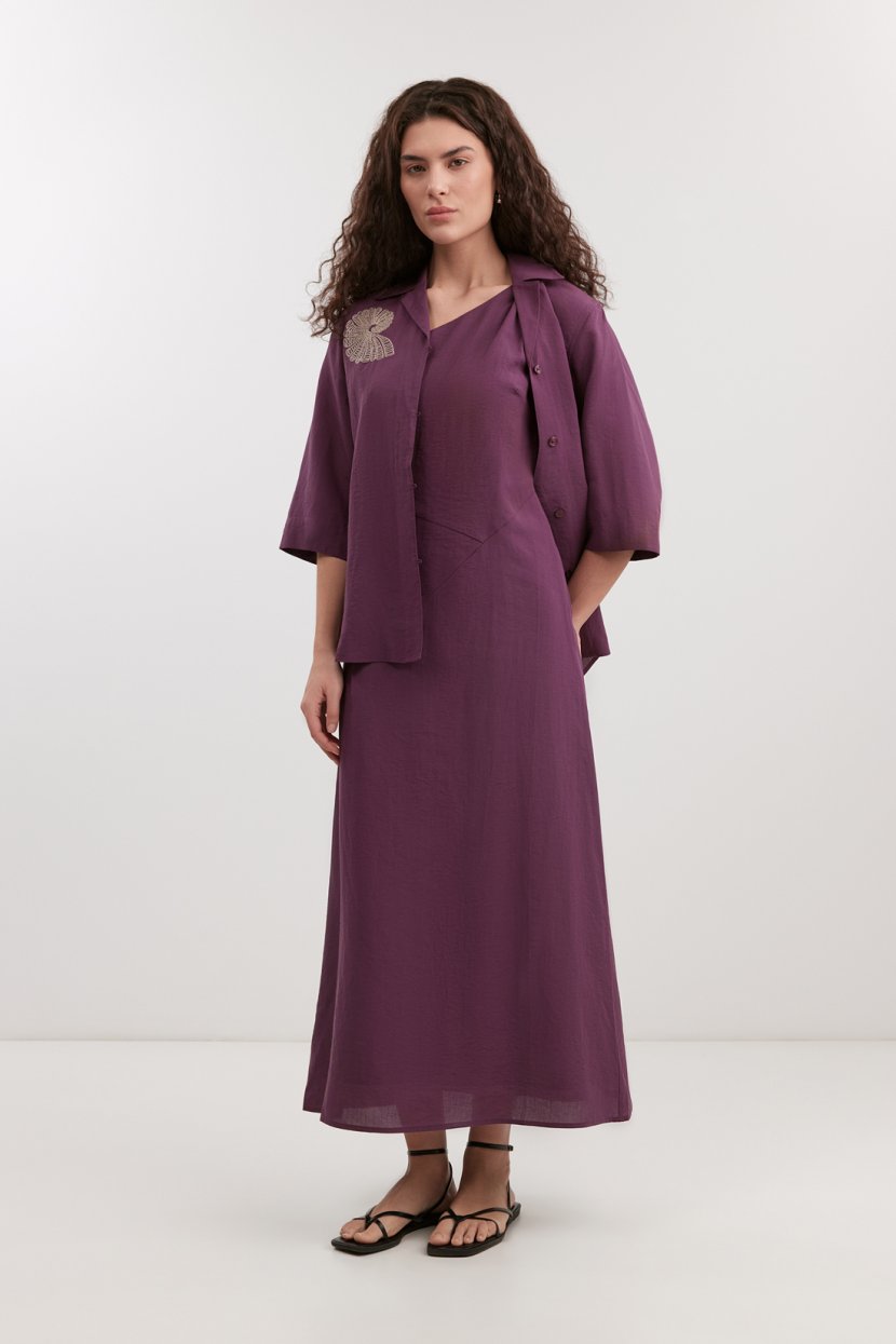 Сарафан на одно плечо из смесового хлопка и льна 10999₽