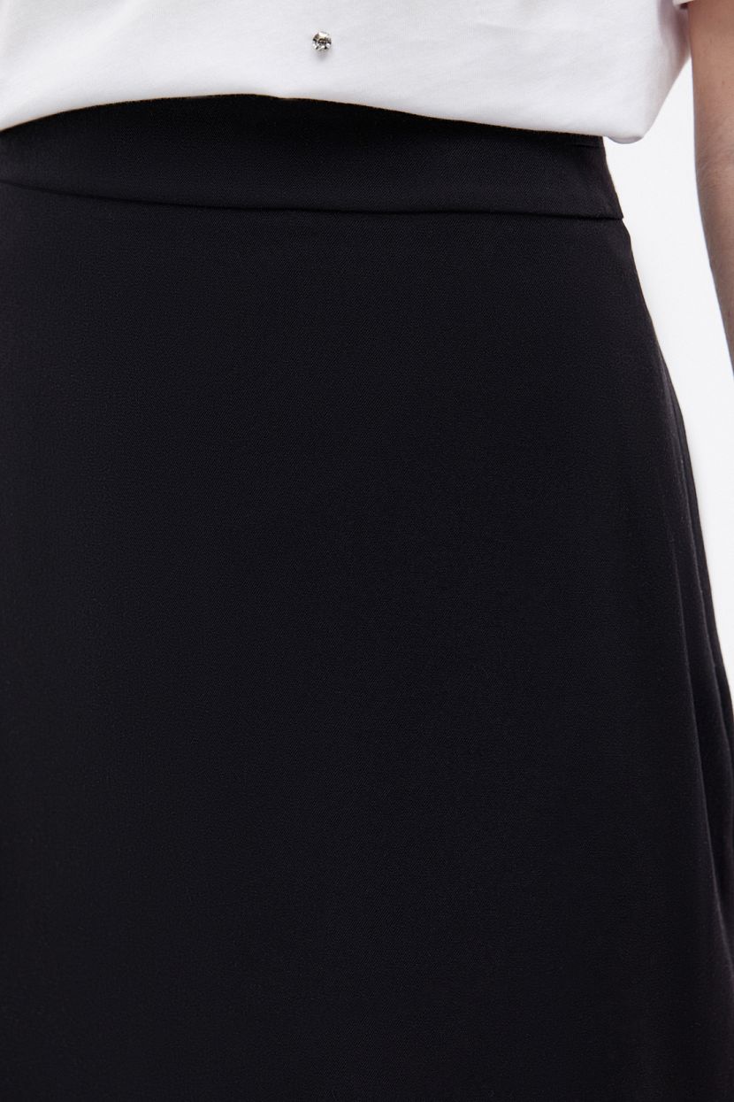 Юбка трапеция из костюмной ткани (арт. BAON B4724004), размер S, цвет черный Юбка трапеция из костюмной ткани (арт. BAON B4724004) - фото 4