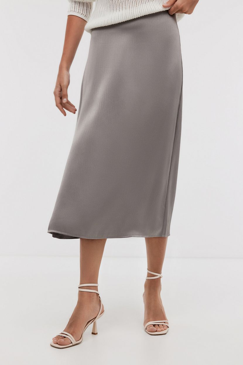 Юбка-миди из фактурной ткани, XXL, серый юбка миди из фактурной ткани