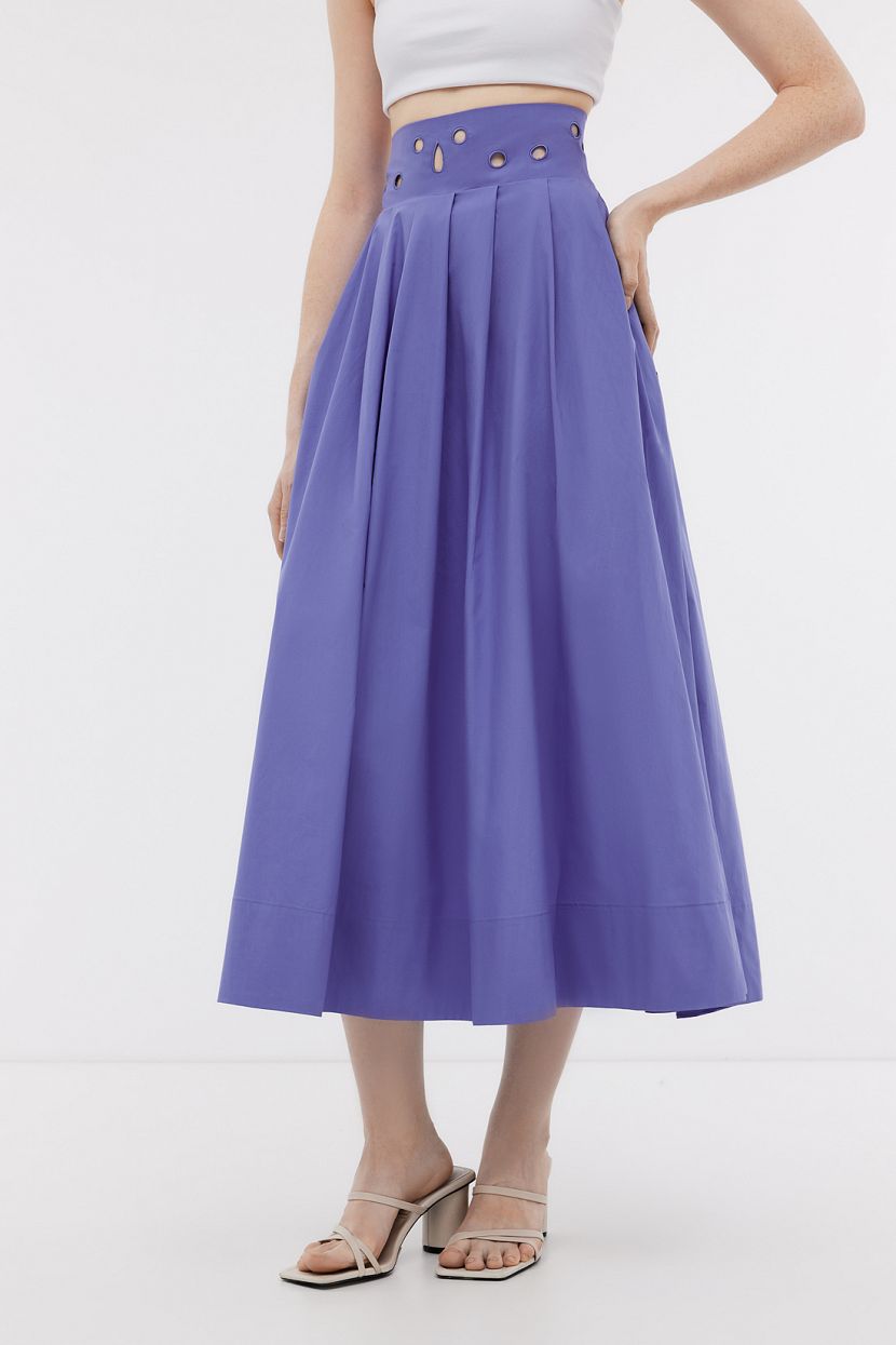 Юбка миди из хлопкового поплина