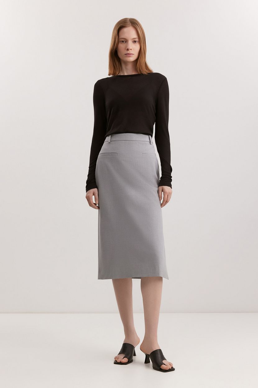 Юбка-миди из костюмной поливискозной ткани 3299₽