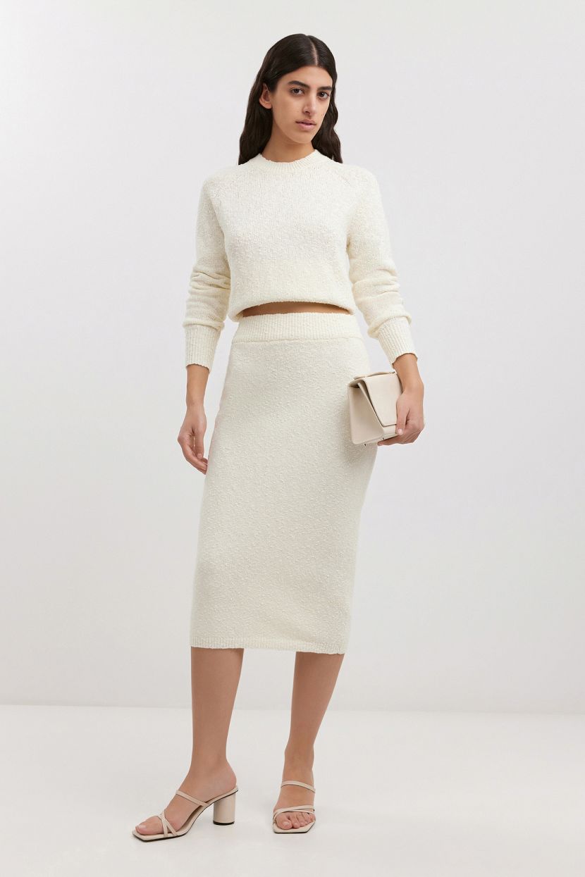 Юбка карандаш из хлопка L белый 3799₽