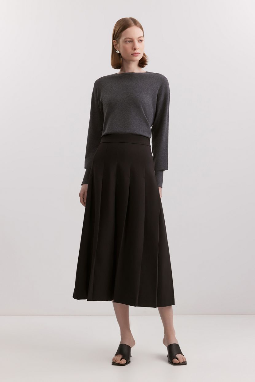 Юбка из смесовой костюмной ткани