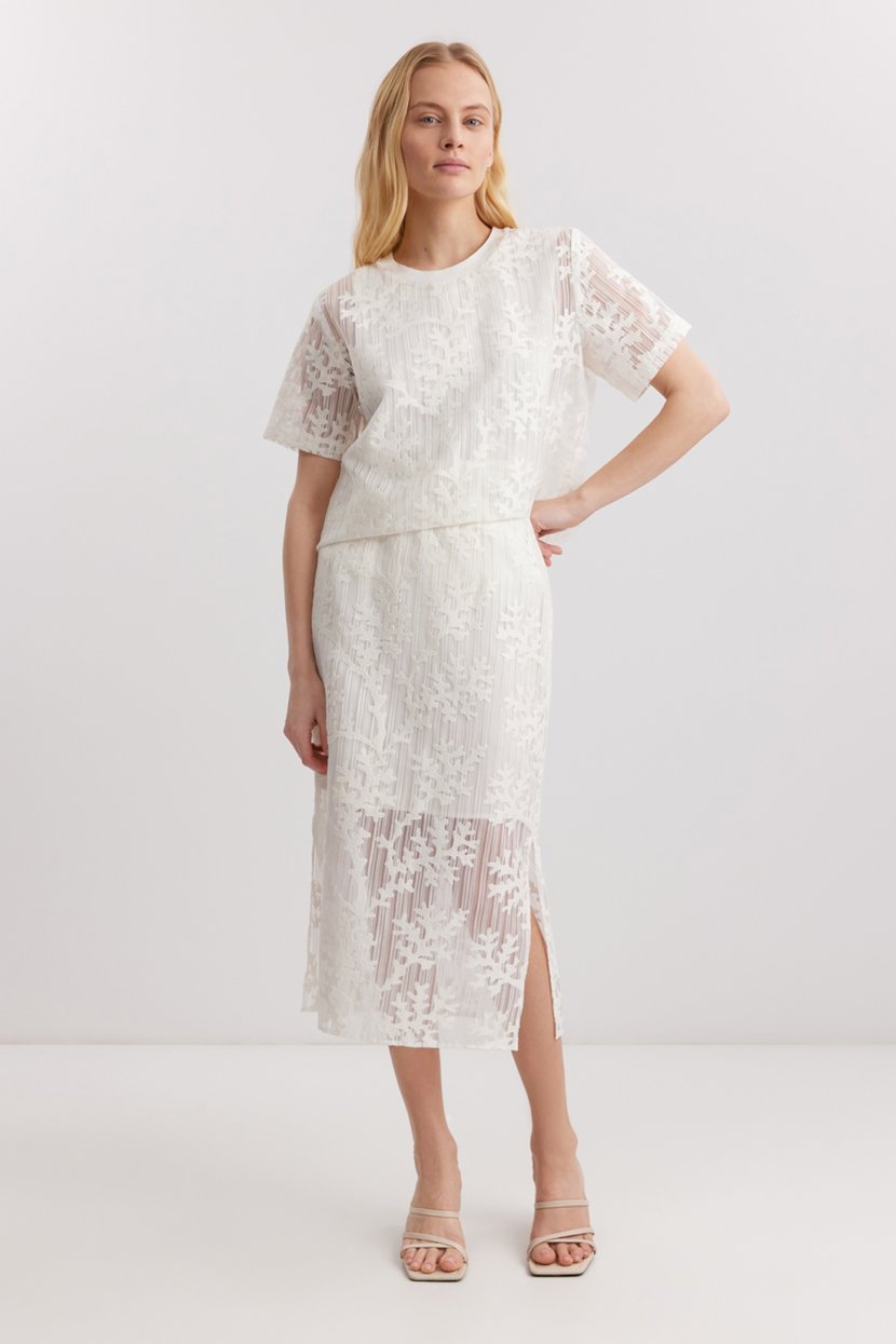 Юбка из смесовой вискозной органзы