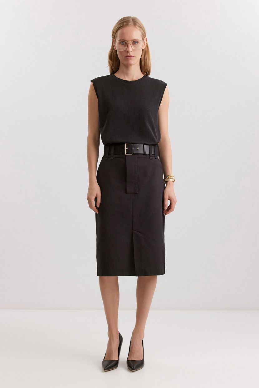 Юбка из хлопка и льна