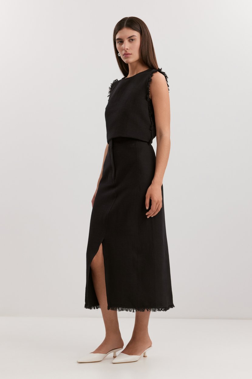 Юбка из хлопка и льна