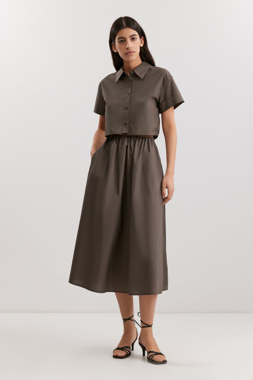 Юбка из 100 хлопкового поплина L коричневый 2639₽