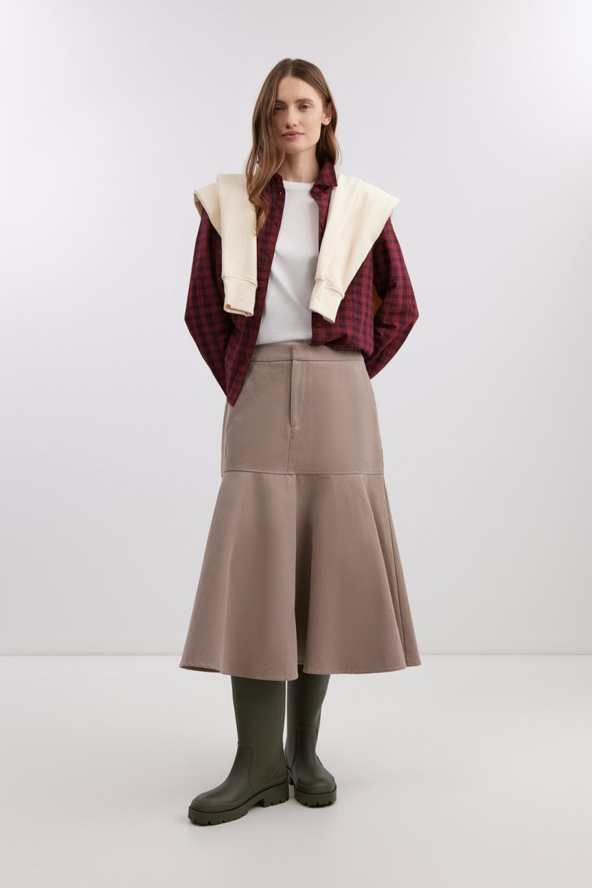 Хлопковая юбка миди А-силуэта 7699₽