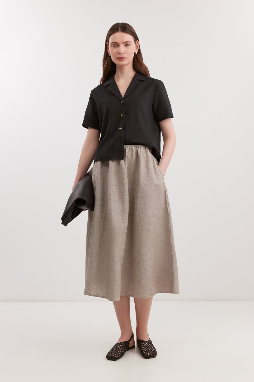 Юбка из умягченного льна и хлопка