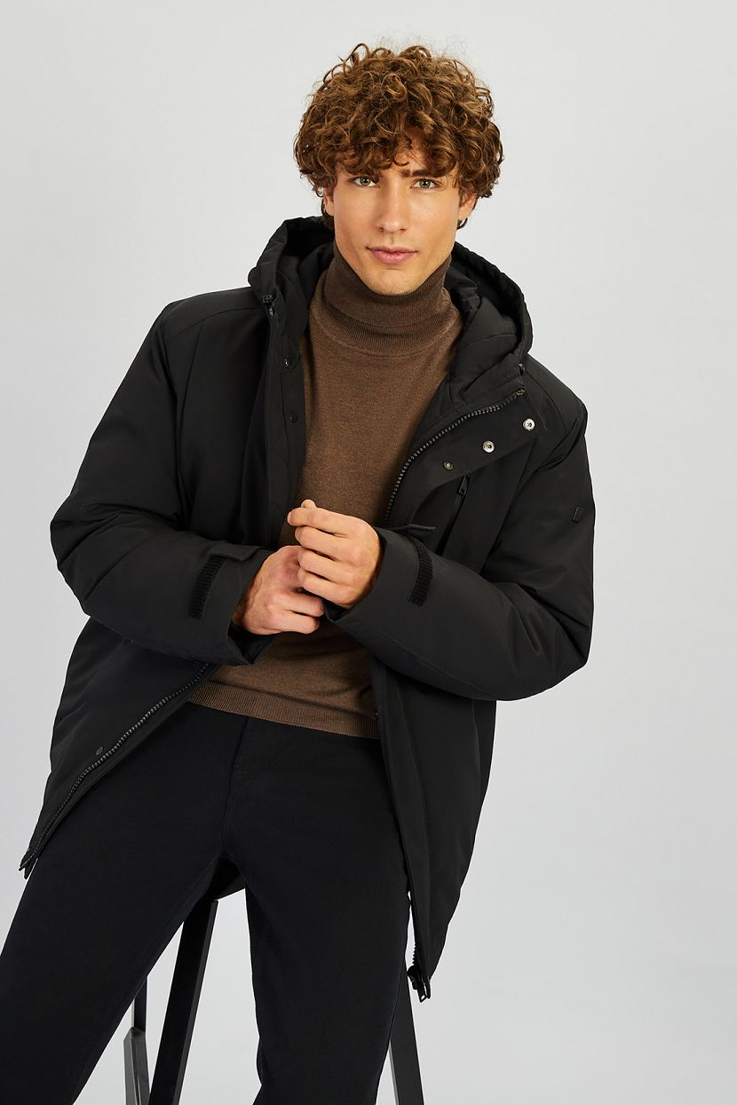 Пуховик, XXL, черный новинка зима 2021 мужской пуховик с капюшоном молодежная повседневная мужская куртка теплый пуховик мужская зимняя модель осеннее пальто