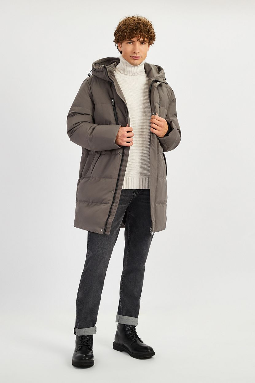 Пуховик, XXL, серый пуховик ader свободная парная цветная толстая куртка с капюшоном мужское зимнее пальто