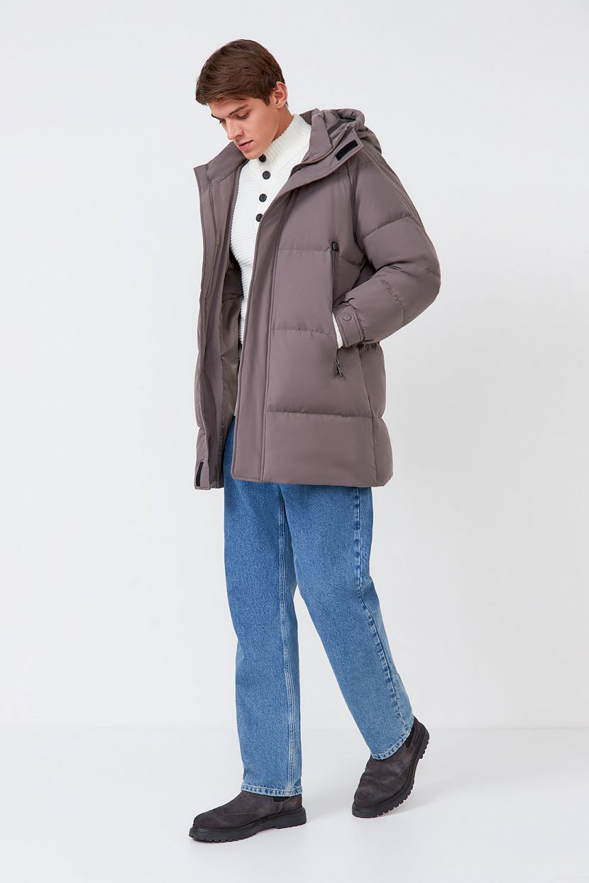 Удлинённое пуховое пальто (арт. baon B5023526), размер M, цвет коричневый Удлинённое пуховое пальто (арт. baon B5023526) - фото 2