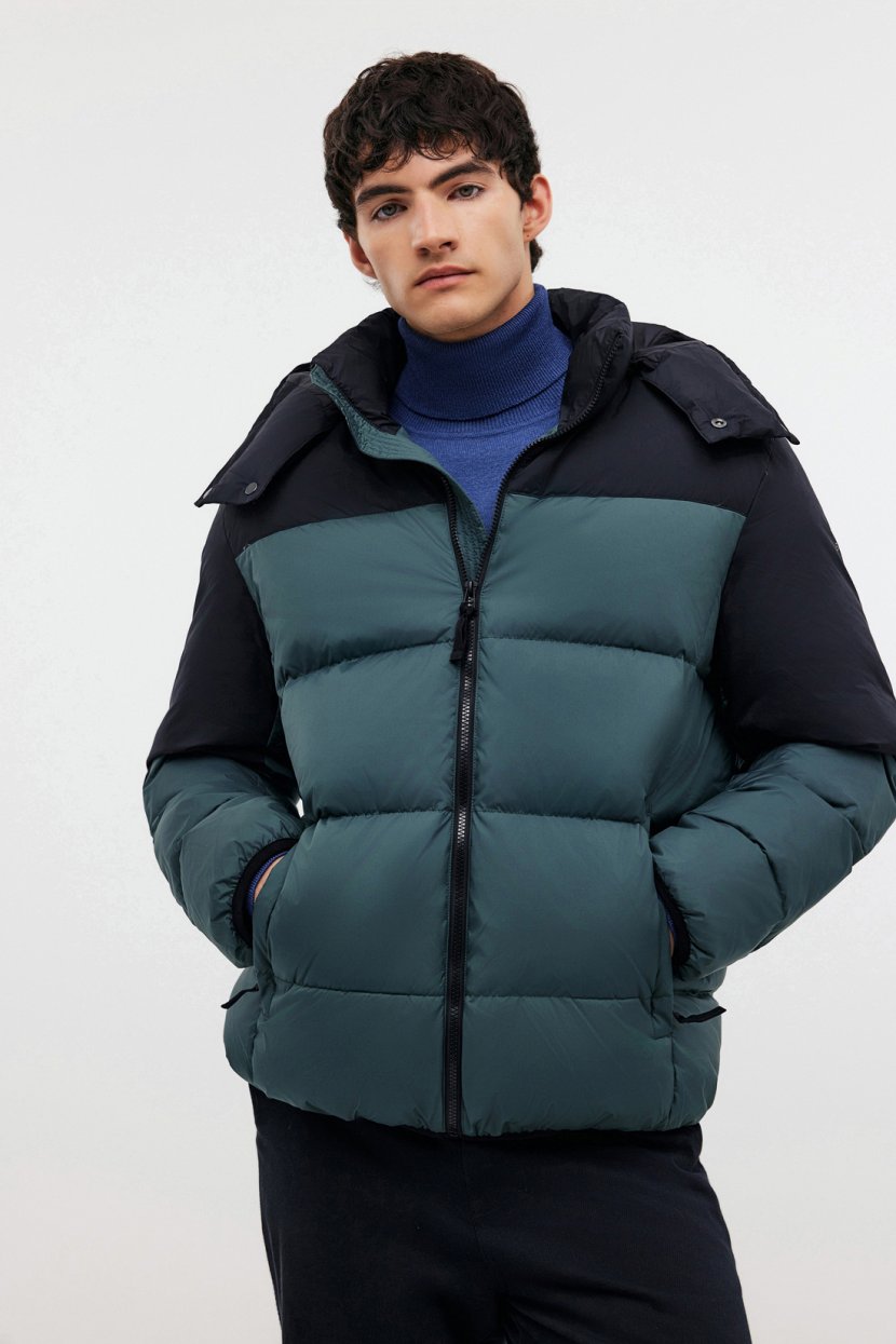 Двухцветный пуховик 3XL FOREST-BLACK 11388₽