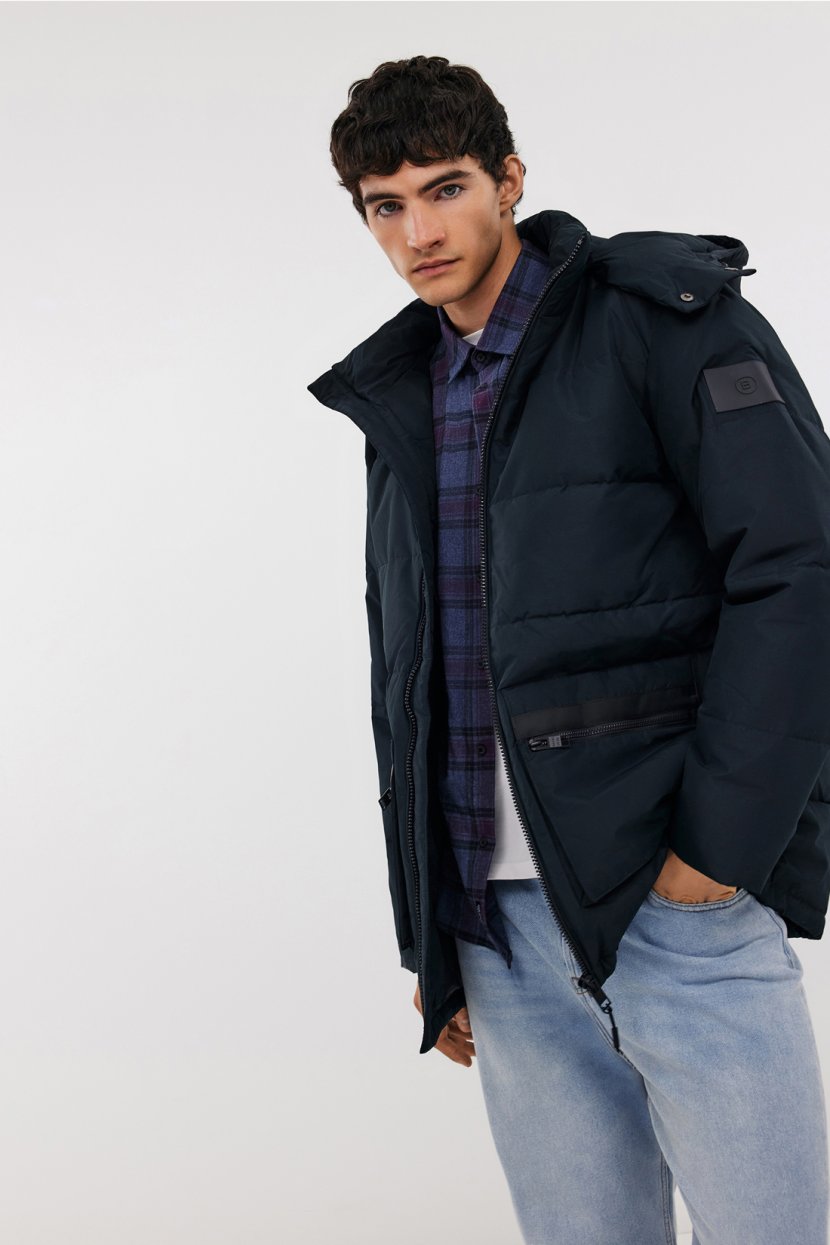 Пуховик с воротником-стойкой 3XL черный 13145₽