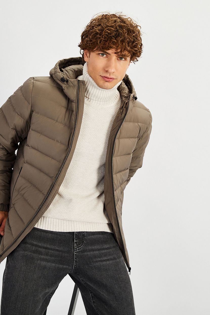 Пуховик облегчённый, M, коричневый новинка зима 2021 мужской пуховик с капюшоном молодежная повседневная мужская куртка теплый пуховик мужская зимняя модель осеннее пальто