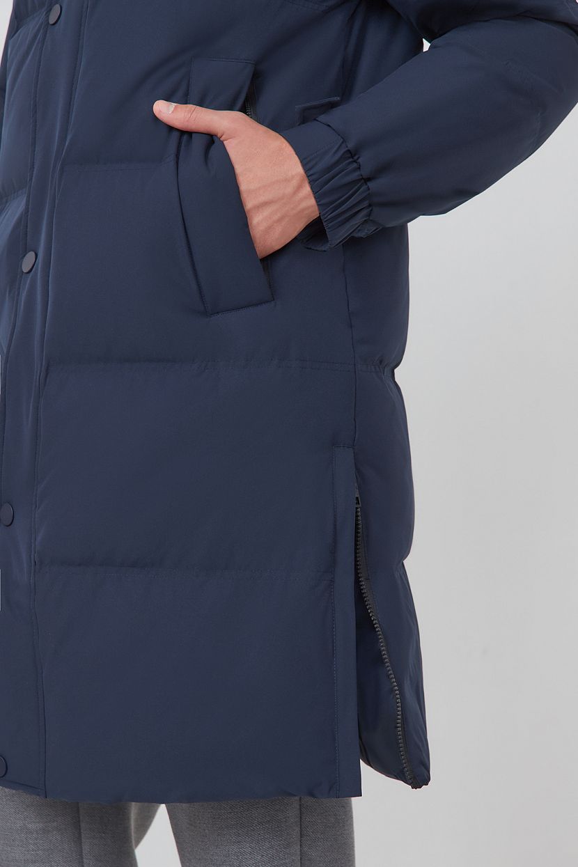 Пуховое пальто с капюшоном (арт. baon B5223510), размер M, цвет синий Пуховое пальто с капюшоном (арт. baon B5223510) - фото 7
