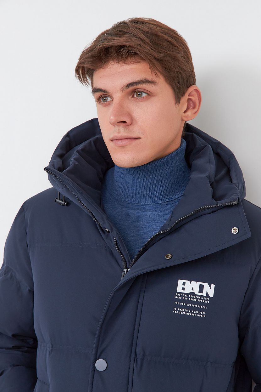 Пуховое пальто с капюшоном (арт. baon B5223510), размер M, цвет синий Пуховое пальто с капюшоном (арт. baon B5223510) - фото 8