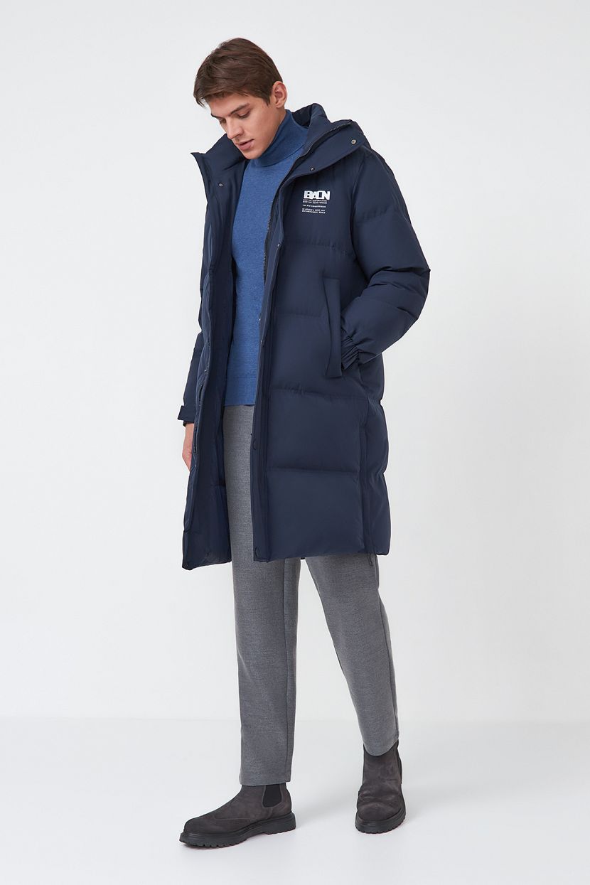 Пуховое пальто с капюшоном (арт. baon B5223510), размер M, цвет синий Пуховое пальто с капюшоном (арт. baon B5223510) - фото 2