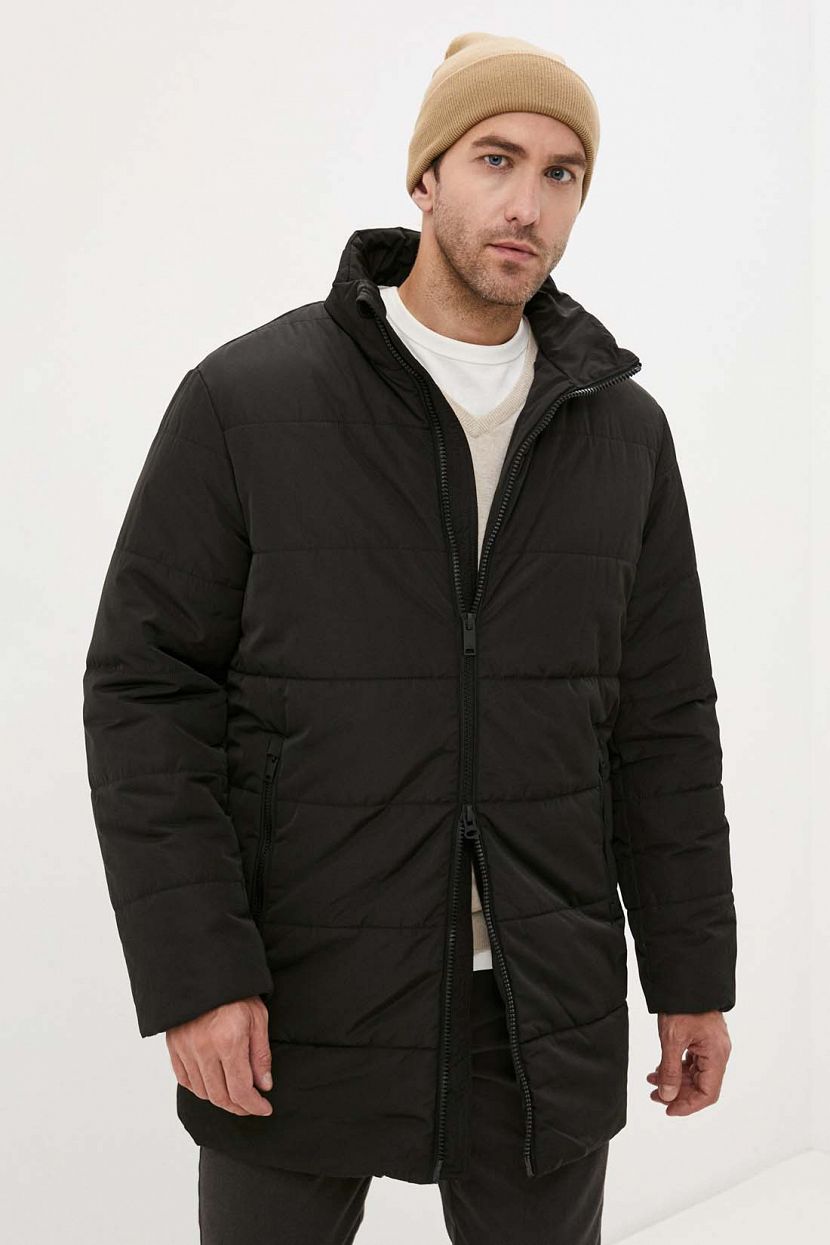 Удлинённая базовая куртка, XL, черный