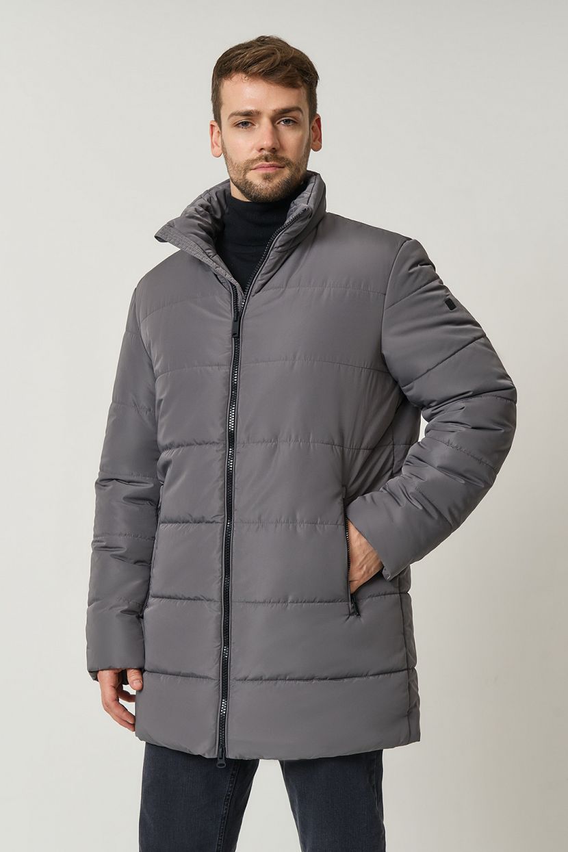 Удлинённая базовая куртка, 3XL, серый