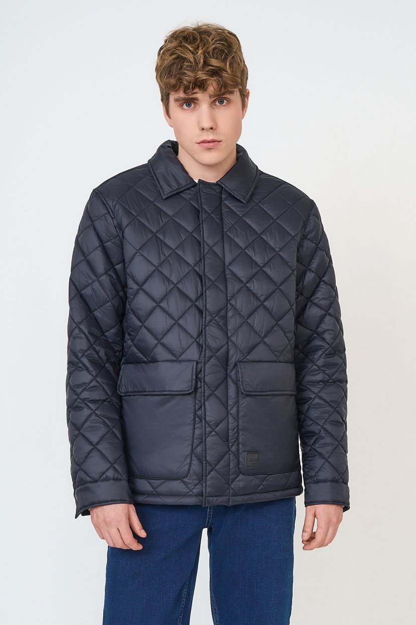 Стёганая куртка с накладными карманами (арт. baon B5323507), размер 3XL, цвет черный