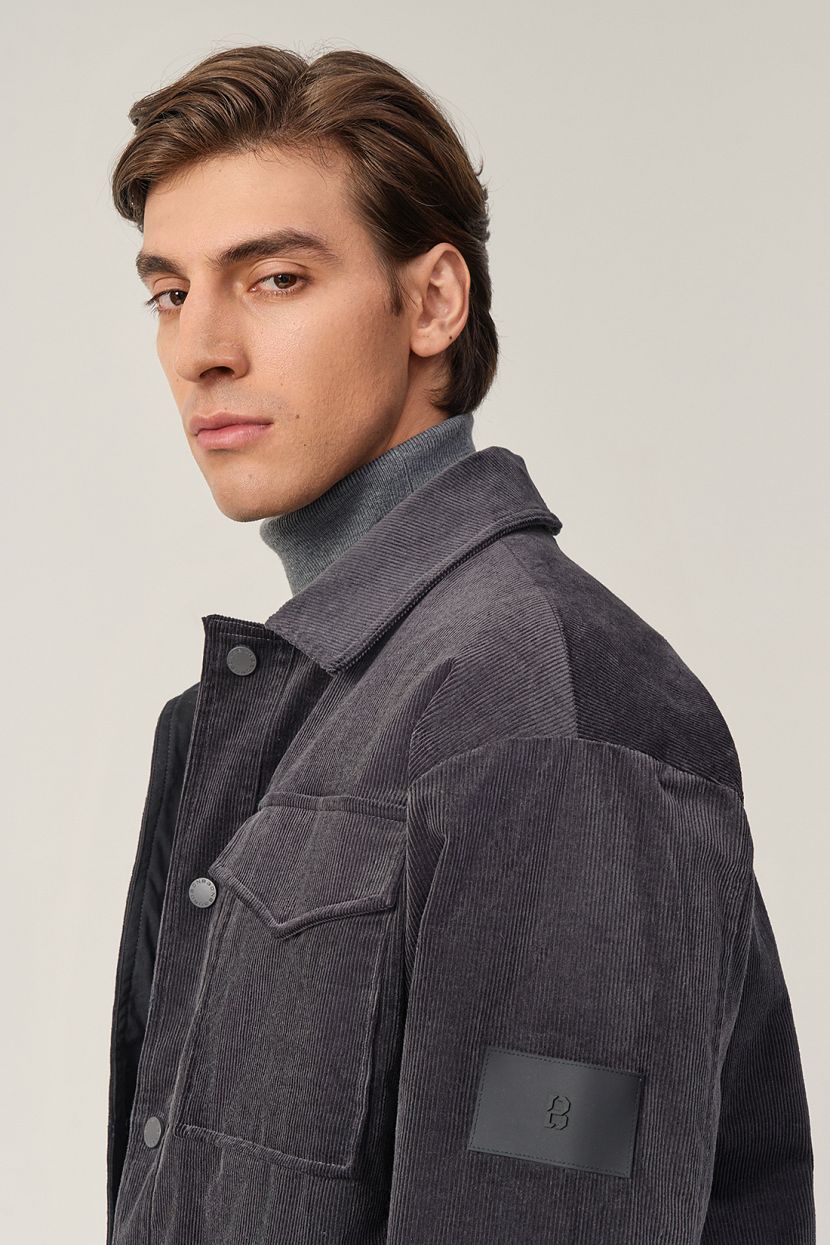 Куртка из вельвета (арт. baon B5323516), размер L, цвет серый Куртка из вельвета (арт. baon B5323516) - фото 4