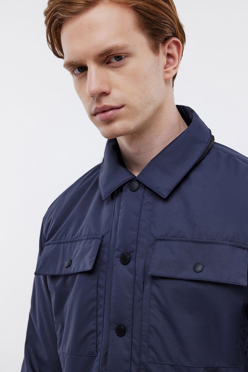 Двухсторонняя куртка в рубашечном стиле на кнопках (арт. BAON B5324002), размер 3XL, цвет черный Двухсторонняя куртка в рубашечном стиле на кнопках (арт. BAON B5324002) - фото 5