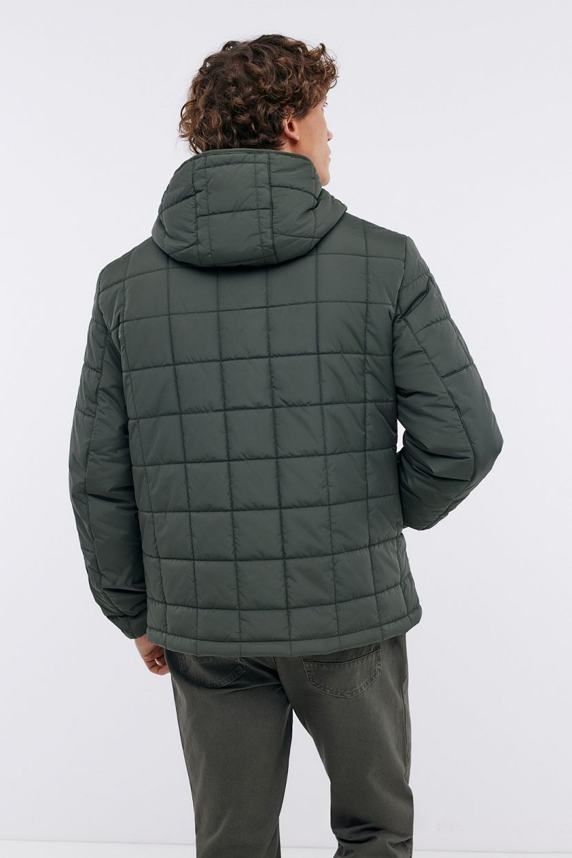 Куртка со стежкой на молнии с капюшоном  (арт. BAON B5324003), размер M, цвет зеленый Куртка со стежкой на молнии с капюшоном  (арт. BAON B5324003) - фото 3