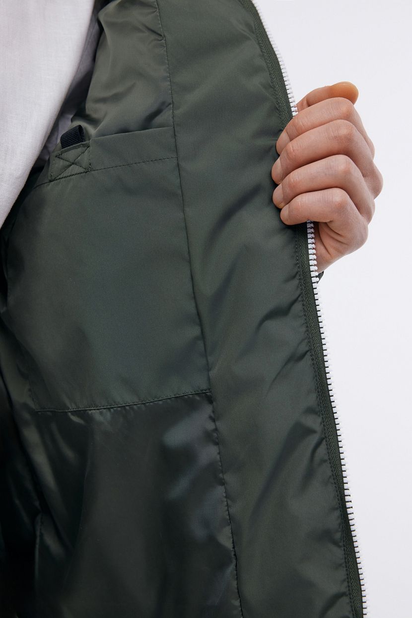 Куртка со стежкой на молнии с капюшоном  (арт. BAON B5324003), размер M, цвет зеленый Куртка со стежкой на молнии с капюшоном  (арт. BAON B5324003) - фото 5