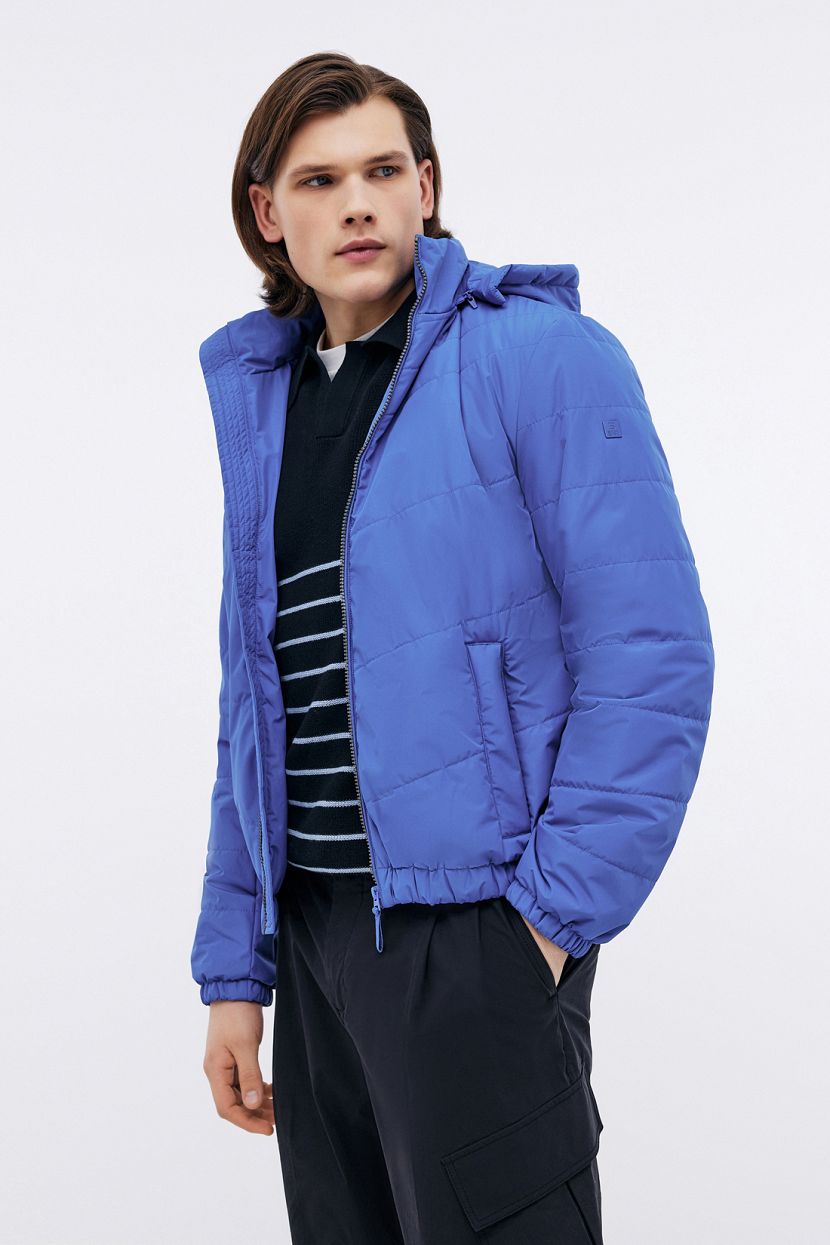 Куртка с наклонной простёжкой, XXL, синий