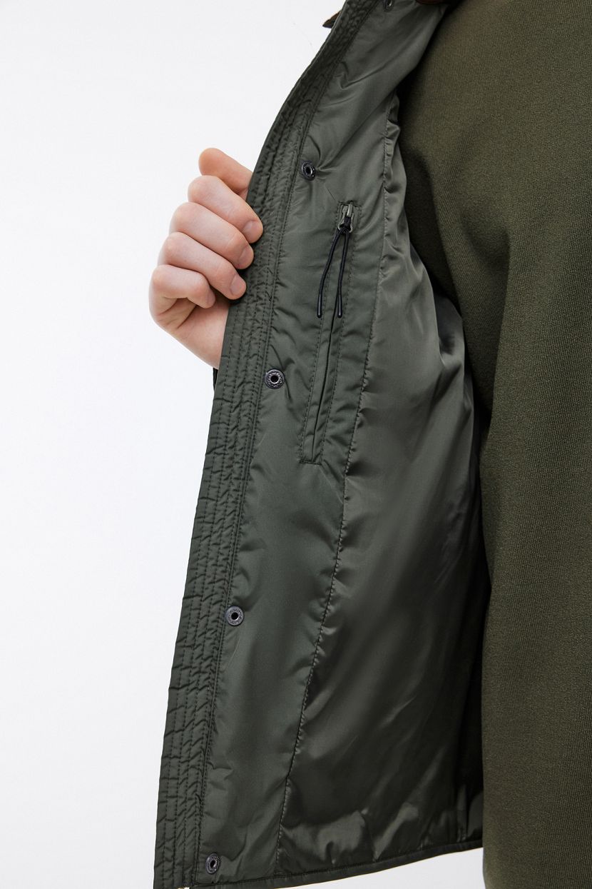 Куртка со стежкой и отложным воротником (арт. BAON B5324006), размер S, цвет зеленый Куртка со стежкой и отложным воротником (арт. BAON B5324006) - фото 6