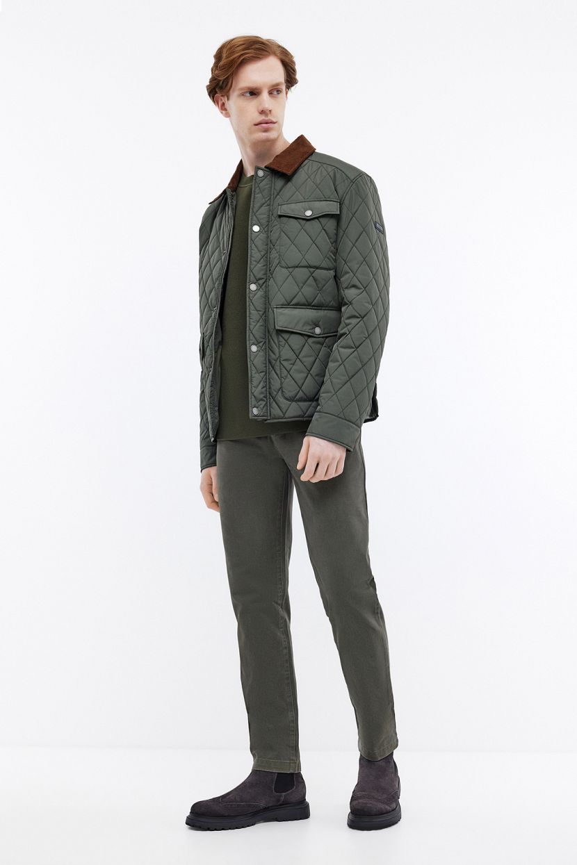 Куртка со стежкой и отложным воротником (арт. BAON B5324006), размер S, цвет зеленый Куртка со стежкой и отложным воротником (арт. BAON B5324006) - фото 2