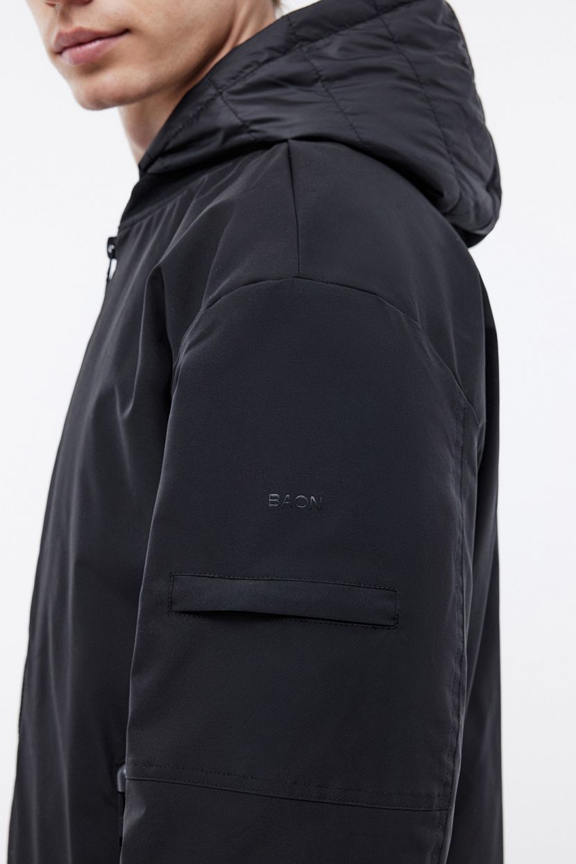 Удлиненная куртка-бомбер прямого кроя на молнии (арт. BAON B5324010), размер S, цвет черный Удлиненная куртка-бомбер прямого кроя на молнии (арт. BAON B5324010) - фото 6