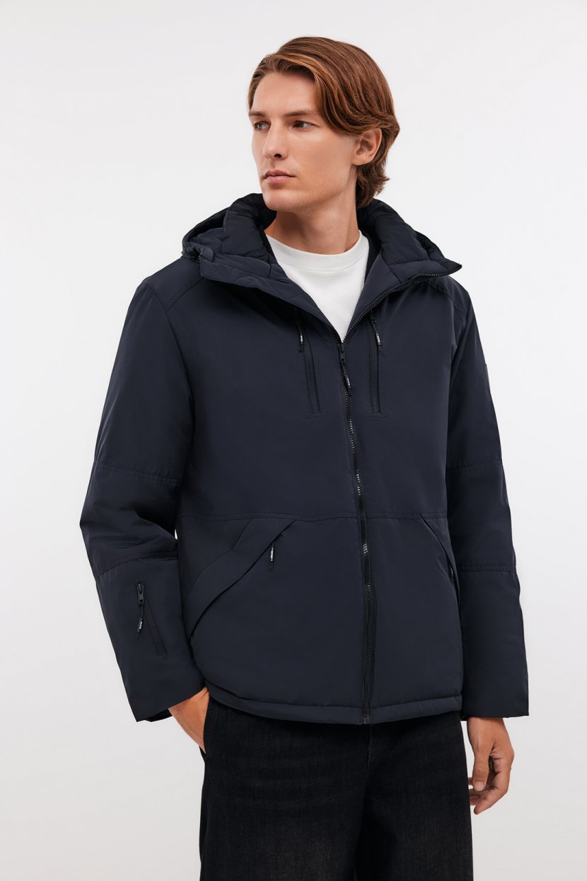 Мужская утепленная куртка с капюшоном и воротником-стойкой 13599₽