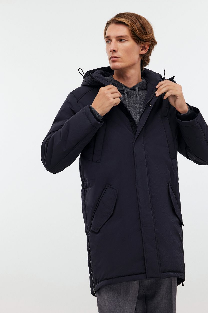 Утепленная куртка прямого силуэта 3XL черный 12282₽