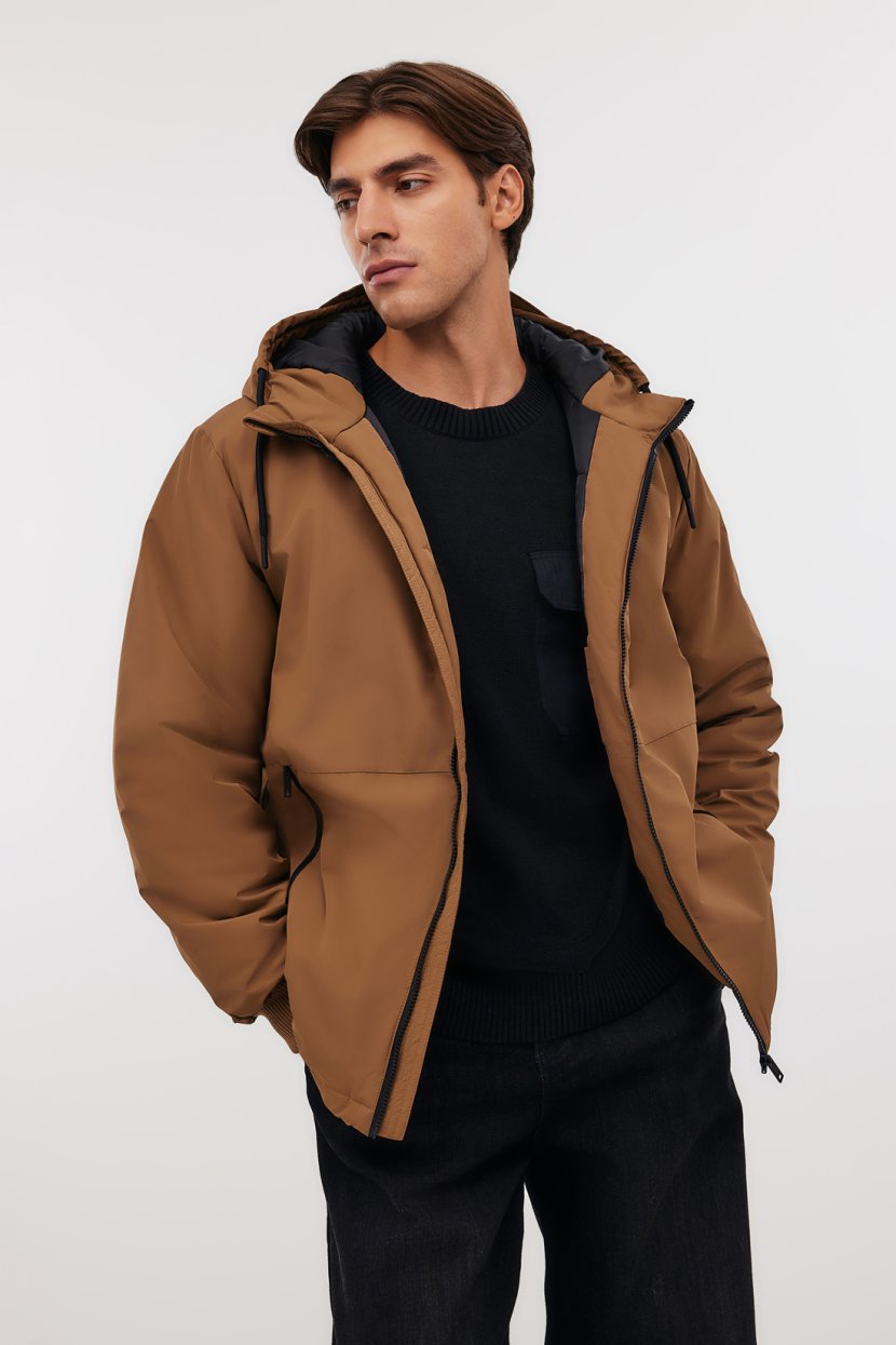 Утепленная куртка прямого силуэта