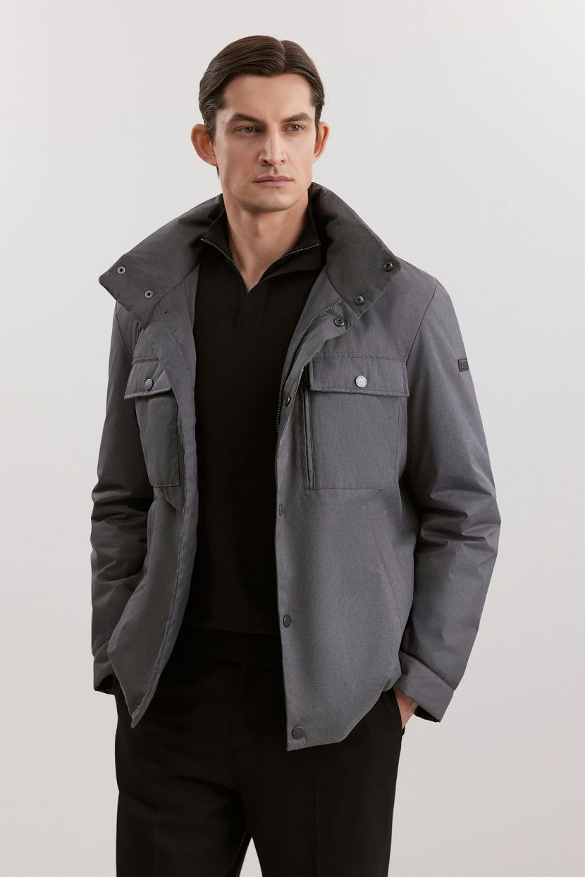 Куртка из меланжевой ткани 3XL серый 7794₽