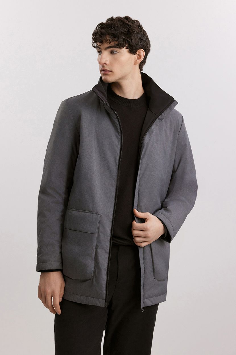 Двусторонняя куртка из меланжевой ткани 3XL серый 16999₽